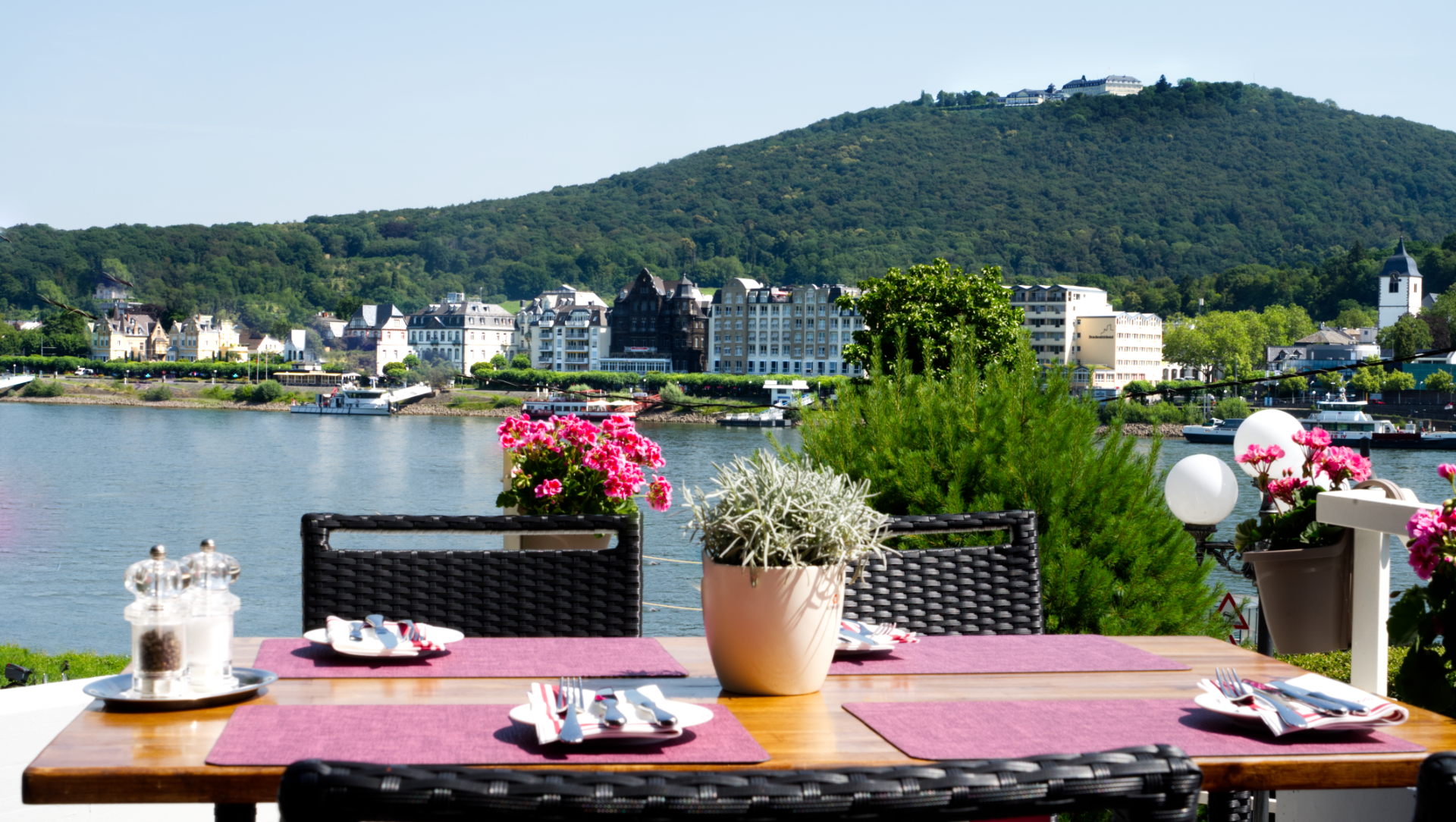 Rheinterrasse des kleinpetersberg mit Blick auf den Rhein